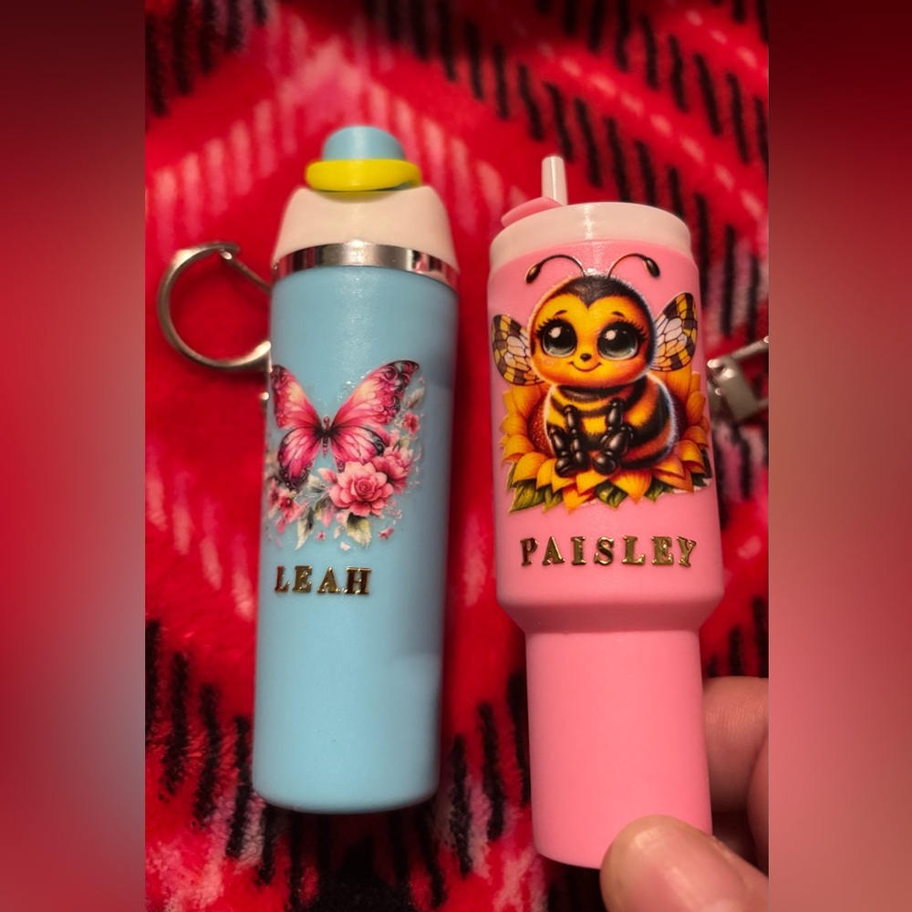 Butterfly and Bee Kids Keychain Set